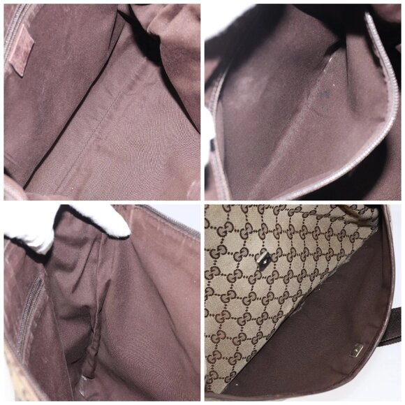 GUCCI GG Canvas Shoulder Bag Beige Silver 145856 Auth bs24170 - Picture 14 of 16